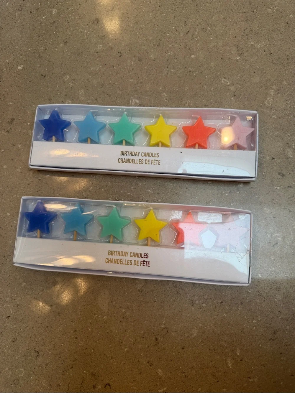 NWT Star-Shaped Birthday Candles - Rainbow Set of 6 ⭐️ (2sets avail) price/set